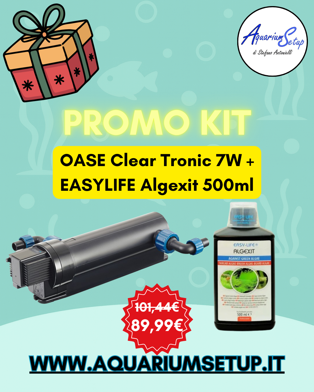 PROMO KIT - Clear Tronic 7W + Algexit 500ml Aquarium Setup