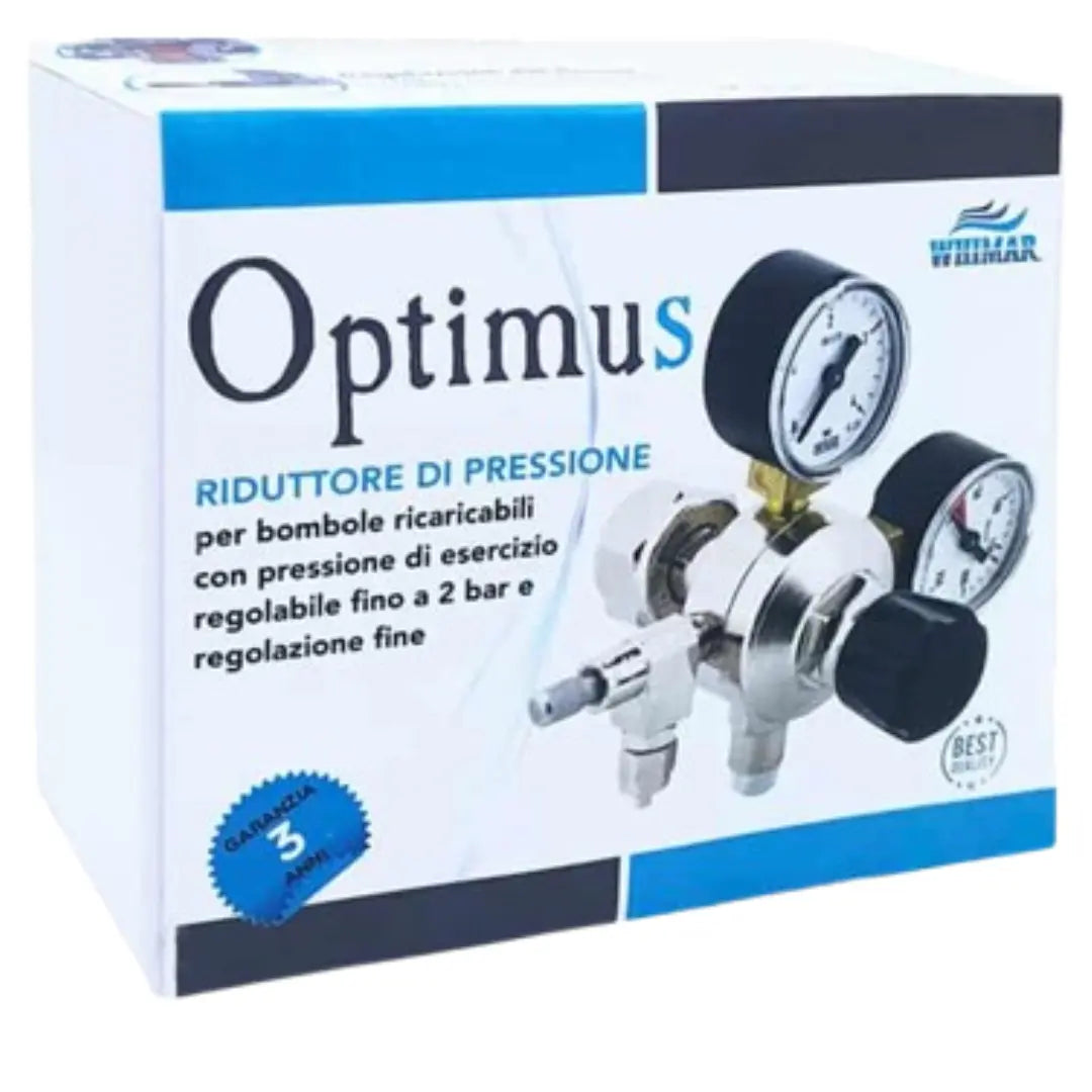 Whimar - Optimus V301 - Riduttore di pressione con manometri di alta e bassa pressione per bombole ricaricabili WHIMAR